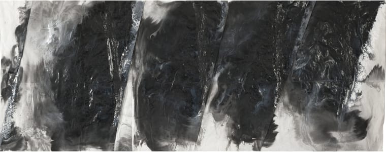 Zheng Chongbin, Untitled, 2015, Ink and acrylic on xuan paper, 96 x 243 cm